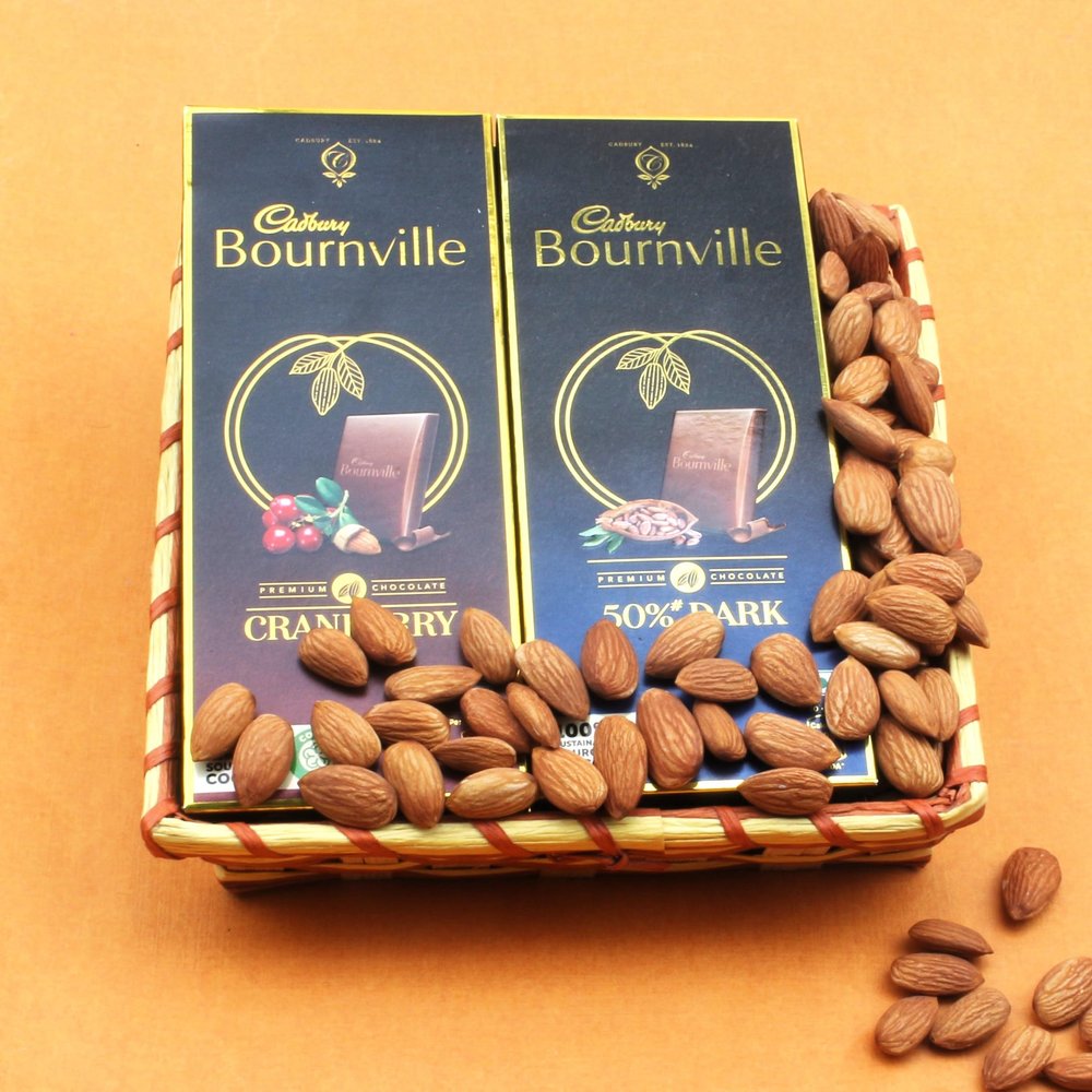 SFU E Com Dry Fruit Hamper Pack with 2Pcs. Bournville With Some Healthy Almond | Premium Dry Fruit Hamper For Corporate Gifts, Family, Friends, New year | 254