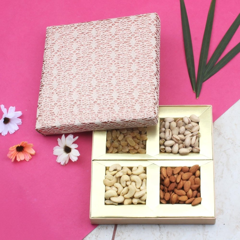 SFU E Com Dry Fruit Gift Hamper With Pack Of 4 Dry Fruits Cashew, Almond, Pistachios And Raisin | Dry Fruit Hamper For Corporate Gifts, Family, Friends, New year | 151