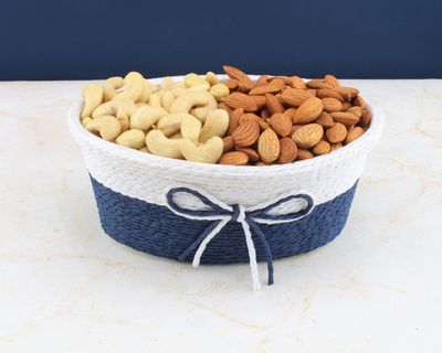 SFU E Com Dry Fruit Gift Hamper With Fulfil Tie Basket to Cashew, Almond | Ideal for Rakhi, Diwali and Festive Gifting | Dry Fruit Hamper For Corporate Gifts, Family, Friends, New year | 034