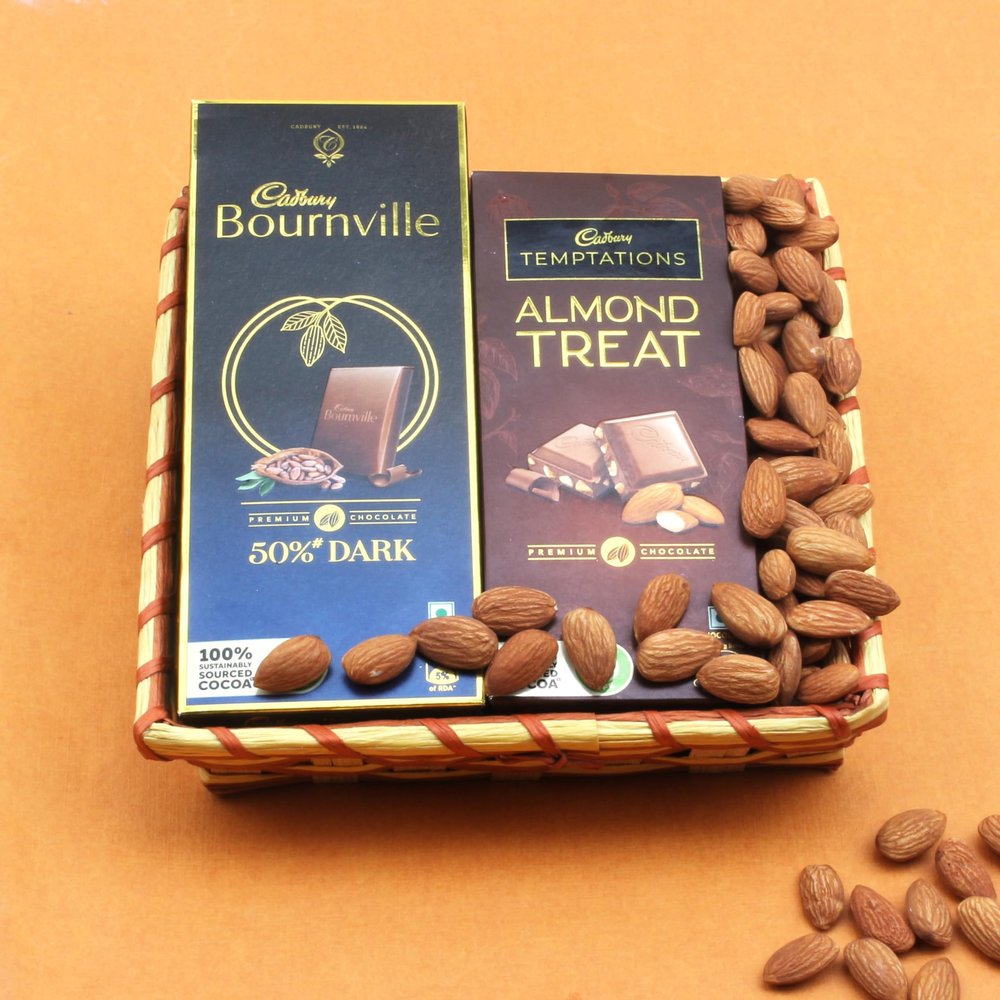 SFU E Com Dry Fruit Hamper Pack with Temptation & Bournville With Some Healthy Almond | Premium Dry Fruit Hamper For Corporate Gifts, Family, Friends, New year | 244