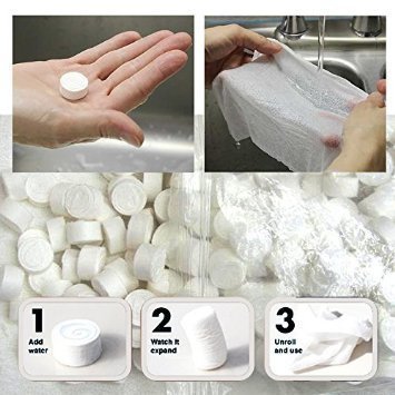 Decorworks Magic Coin Compress Facial Coin Tablet Tissue Wipes Napkin | Mini Compressed Cotton Towel