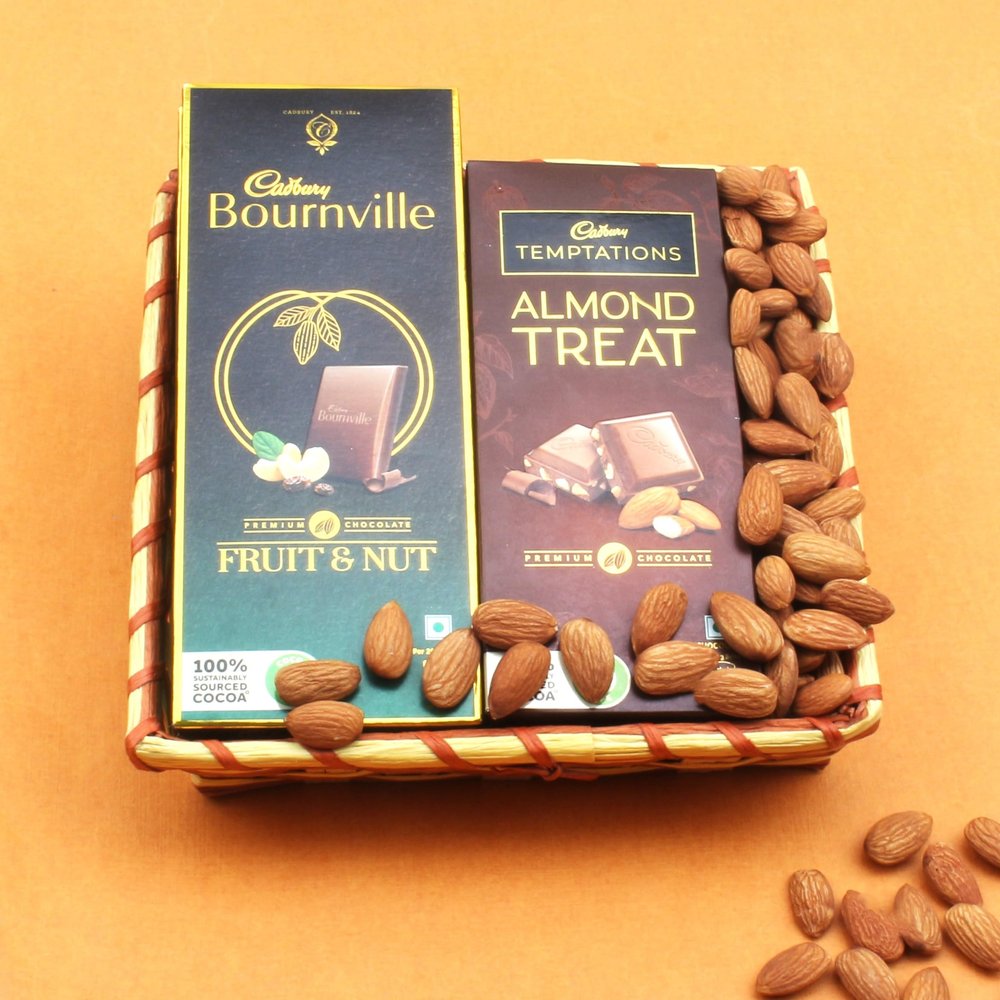 SFU E Com Dry Fruit Hamper Pack with Temptation & Bournville With Some Healthy Almond | Premium Dry Fruit Hamper For Corporate Gifts, Family, Friends, New year | 247