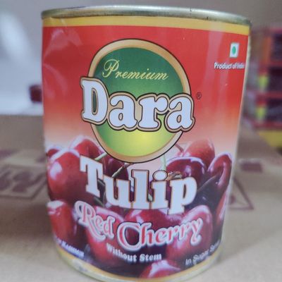 Nutsbread Cake Baking Ingredients Candied Whole Jumbo Red Coloured Glace Cherries 830g in Recyclable Tin (1 Tin) (Without Stem)