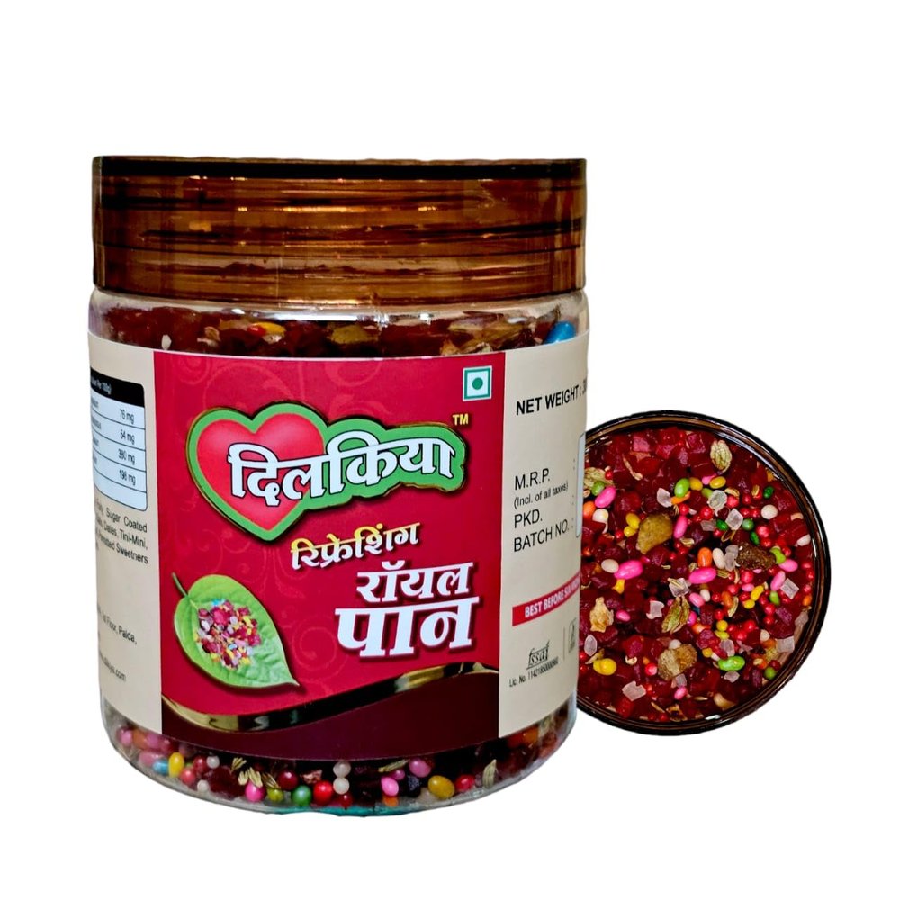 DiLKiYA Royal Paan, Meetha Paan Without Supari |Sweet Paan Hygienically Packed Traditional Mukhwas [Jar Pack] [Mouth Freshener, Digestive, After-Meal Snack], 300g