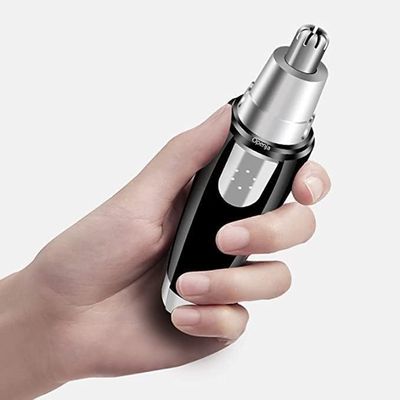 KB Nature Honey Electric Nose & Ear Hair Trimmer For Men & Women Dual-Edge Blades Painless Nose And Ear Hair Remover Trimmer Eyebrow Flawless Electronic (Black)