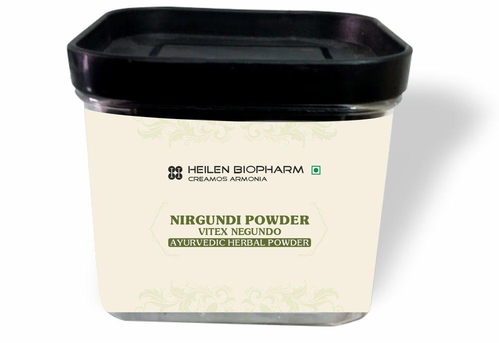 Heilen Biopharm Nirgundi Powder | For Skin, Joint & Respiratory Health | 100g | 100% Pure & Natural | Edible Grade | FSSAI Certified | Pack of 1