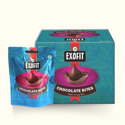 Exofit Chocolate with Crispy Bites-35 grams (Pack of 12)