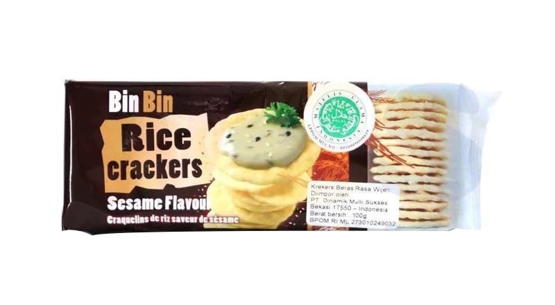 Bin Bin Rice Crackers Sesame Delicious And Crunchy Snack Flavour 100gm