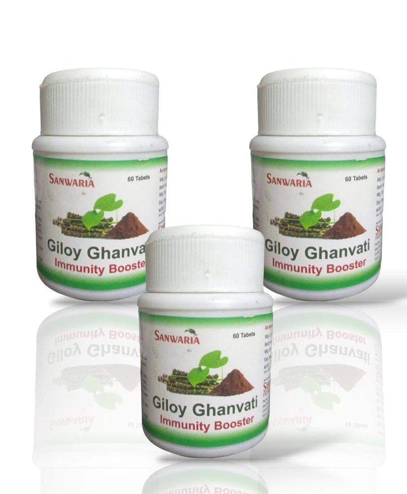 Giloy Ghanvati helps to boost immunity & plates for Men and Women | IMMUNITY BOOSTER TABLETS | PACK OF 3 (180 Tablets)|