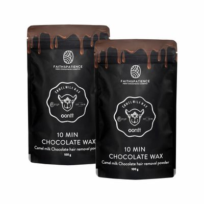 FAITH & PATIENCE Chocolate Hair Removal Powder - 10 Min Full Body Wax, Unisex adult, Pack of 2