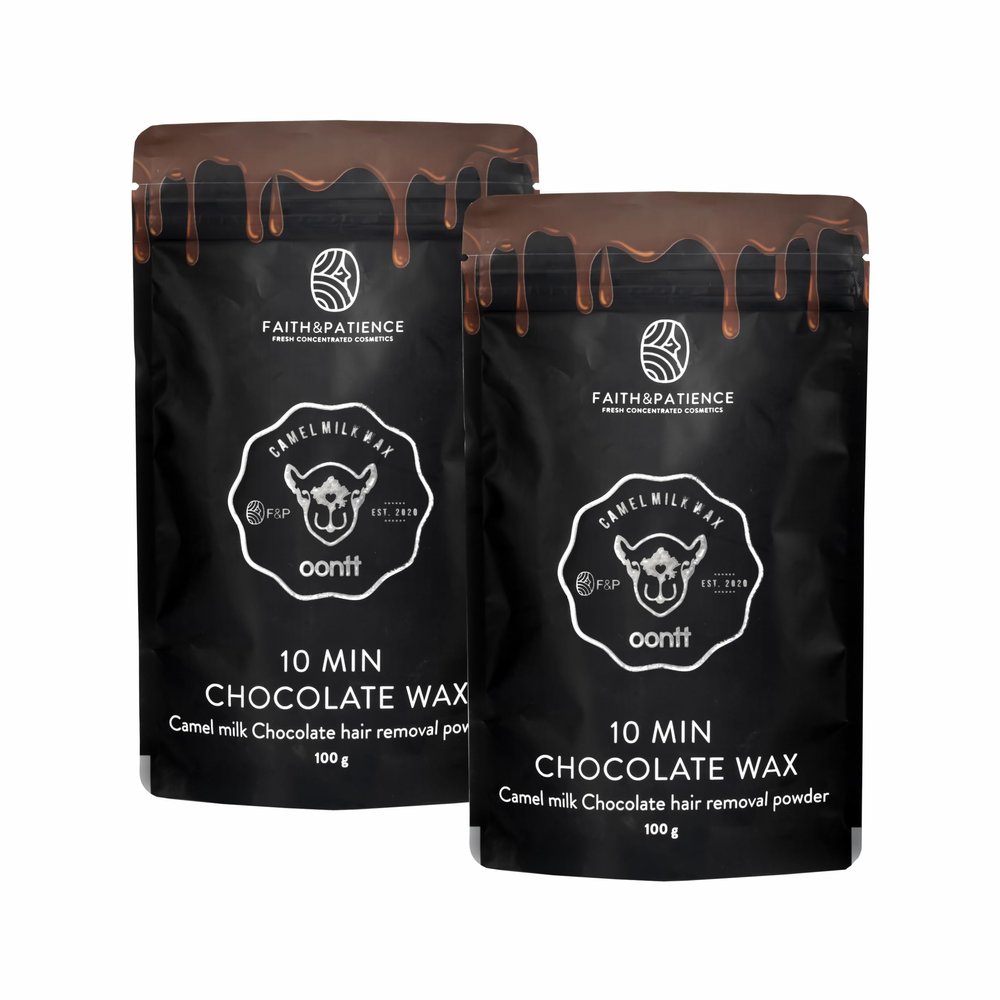 FAITH & PATIENCE Chocolate Hair Removal Powder - 10 Min Full Body Wax, Unisex adult, Pack of 2