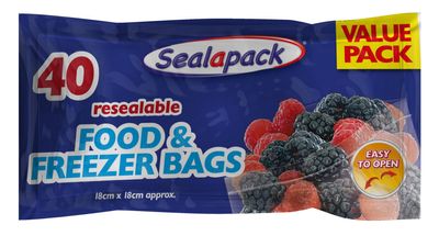 Sealapack Resealable Food & Freezer Bags 40's