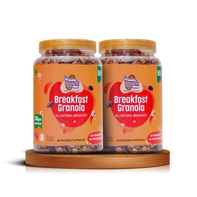 The Healthy Snack Box Breakfast Granola I Gluten Free I High Fibre I Nothing Artificial I By Dr. Seema Chopra - Nutritionist- Pack of 2 (500g x 2, 1000g)