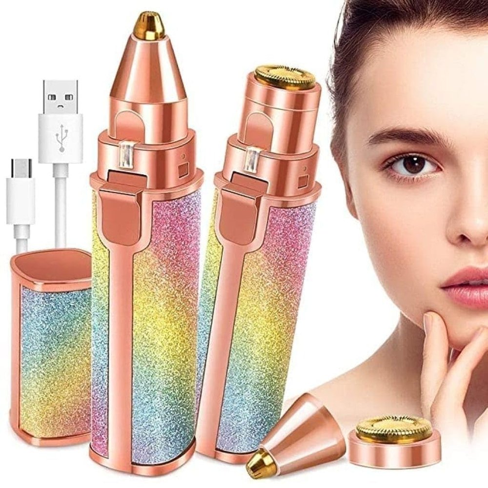 KANAKADHARA 2 in 1 Eyebrow Trimme Facial Hair Removal for women & Girls Eye Brow Hair Remover Machine For Women - Face,Upper Lips,Cheek, Chin and Nose Hair Remover(Rainbow)