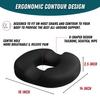 FAZISTA || Donut Pillow for Tailbone Pain Relief and Hemorrhoids, Donut Cushion for Pregnancy and After Surgery Sitting Relief, Seat Cushion for Desk Chair Mesh - Black | Pack of 1 view 2