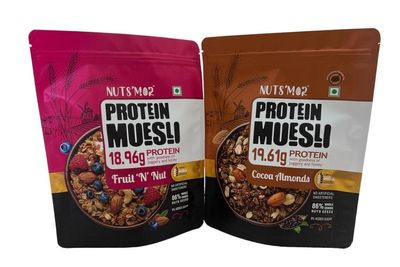 NUTS'MOR combo pack of Protein Muesli protein with goodness of jaggery and honey cocoa almonds & Protein Muesli Fruit 'N' Nut