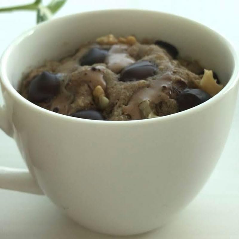 thenibblebox Mug Cake mix (Chocolate chip) 80g Pouch [70% dry fruits, Gluten Free, Dairy Free, no Refined Sugar] Makes in 90 Seconds (Pack of 2)