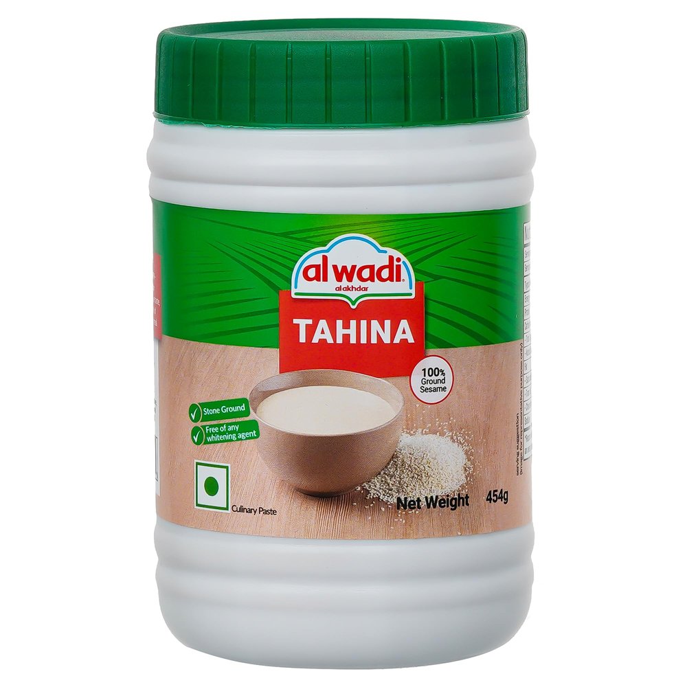 Al Wadi Tahina 454g | 100% Stone-Ground Sesame Paste | All-Natural & Creamy | Ideal for Hummus, Falafel, Shawarma, Sauces & Dressings | Rich Taste & Smooth Texture