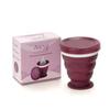 AARYA Collapsible Silicone Cup Menstrual Cup Sterilizer Foldable Sterilizing Container Cup -Pack Of 1 Unit | Microwave Friendly | Kills 99% Of Germs, Purple view 1