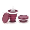 AARYA Collapsible Silicone Cup Menstrual Cup Sterilizer Foldable Sterilizing Container Cup -Pack Of 1 Unit | Microwave Friendly | Kills 99% Of Germs, Purple view 2