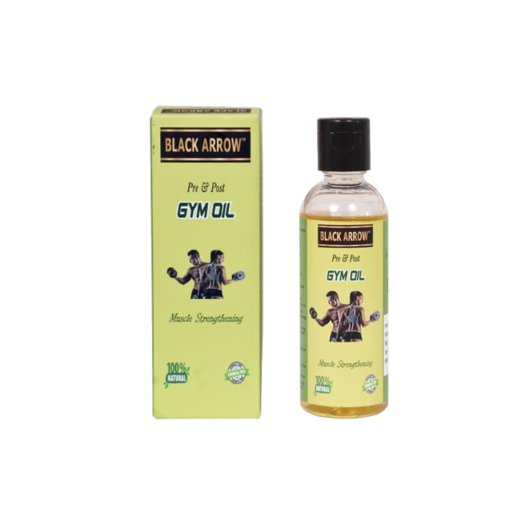 Black Arrow Ayurvedic Pre & Post Gym Oil - For Muscle strengthening Massage Oil, 100% natural - 100ml 2 = 200ml