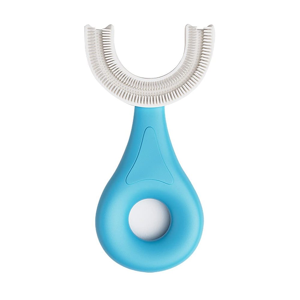XML U Shaped Toothbrush For Kids Baby (PACK OF 3) Food Grade Soft Silicone Brush Head Oral Teeth Cleaning Tools for Children- Multi color