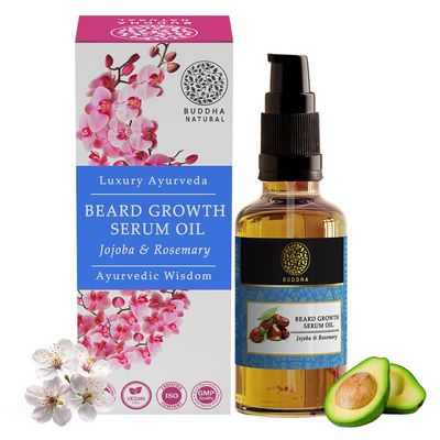 Buddha Natural Beard Growth Oil Serum - (25 ml) - Ayush Certified - For Fast and Long Thick Beard - Beard Oil - Beard Serum