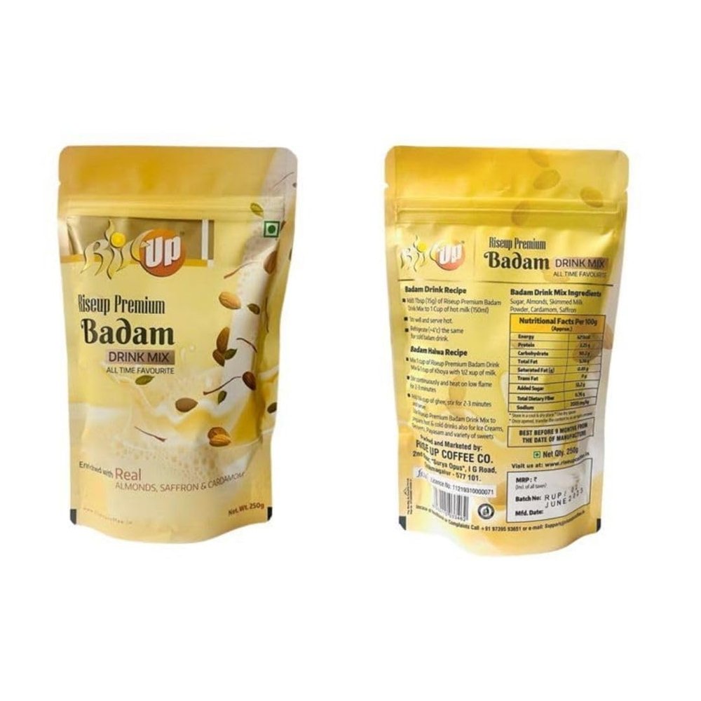 Rise up presents Premium Flavoured Health and Nutrition Badam Drink Mix for Adults and Kids