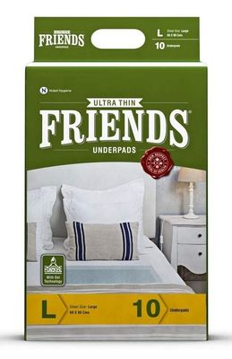 Friends Classic Underpads, Large 60 X 90 cm, Super Absorbent Polymer & Soft Surface, (Pack of 8 X 10) 80s Value Pack Sold by MS Traders