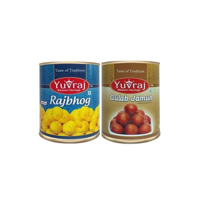 YUVRAJ Rajbhog & Gulab Jamun Sweets combo (1 KG x 2)