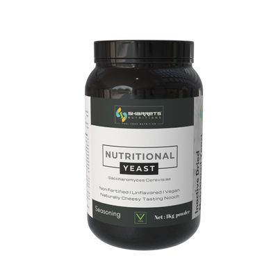 Sharrets Unfortified Nutritional Yeast 1 Kg - Pure Vegan friendly Nooch Powder: Enhance Your Plant Based Delights!