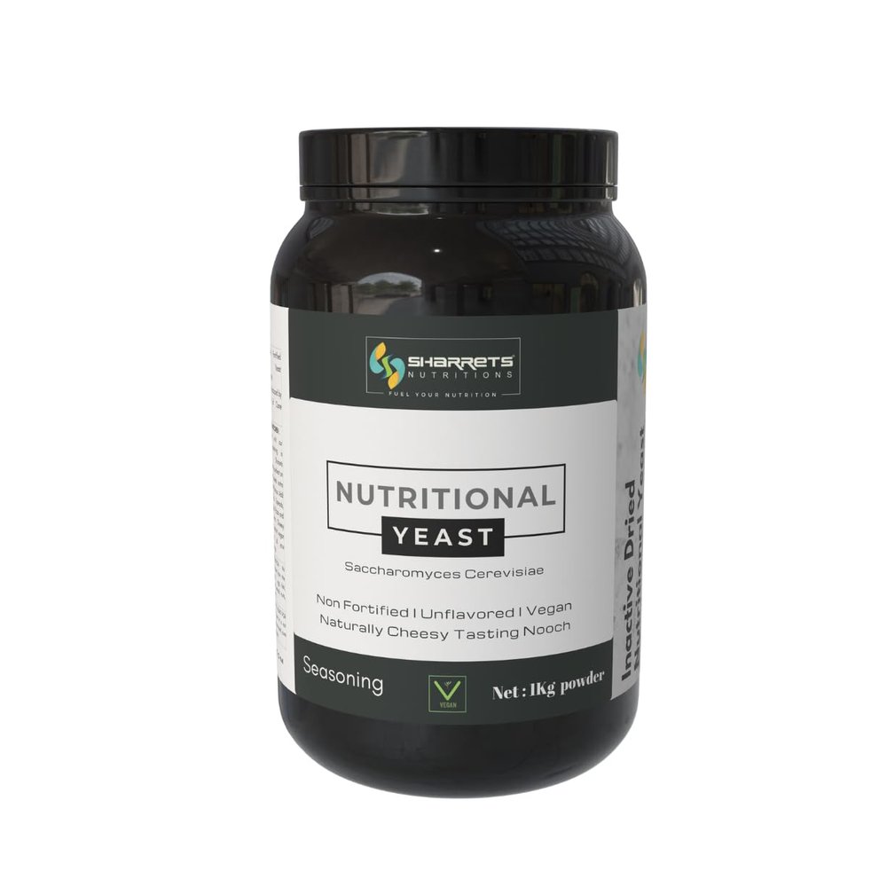 Sharrets Unfortified Nutritional Yeast 1 Kg - Pure Vegan friendly Nooch Powder: Enhance Your Plant Based Delights!