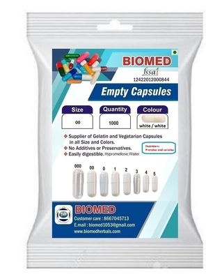 Empty Capsules Color White/White size 00 1000 capsules (pack of 1)