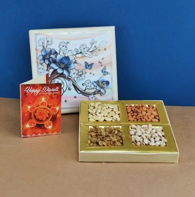 SFU E Com Dry Fruit Gift Box | Assorted Dryfruits Gift Hamper Pack with Almonds, Pistachio, Cashew Nuts, Raisins & Diwali Card | Premium Gifting Collection For Diwali, New Year | 082