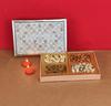 SFU E Com Dry Fruit Gift Box | Assorted Dryfruits Gift Hamper Pack with Almonds, Pistachio, Cashew Nuts, Raisins & 2 Pieces Red Candle | Premium Gifting Collection For Diwali, New Year | 052 view 1