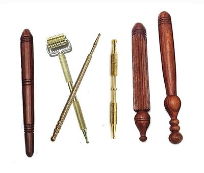 AB CRAFT Wooden Massager Acupressure Massager Ear Massager Wooden Massage Sticks Massager For Acupressure Points Jimmy Thai Massagers Hand And foot Massager Sticks In Pure Sheesham Wood (Pack of 7)