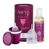 AARYA Premium Large Menstrual Cup for Women| Free Silicone Nipple Cover | Purple Menstrual Cup Food Grade Silicone Sterilizer Container Microwaveable | With Cup Wash 100ml (Combo) view 2