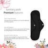 CareDone Soft and Absorbent Reusable Cloth Period Pads for Heavy Flow Leak-proof Overnight Protects, Large Sanitary Pads Set with Wings for Women. (Pack of 3.) view 4
