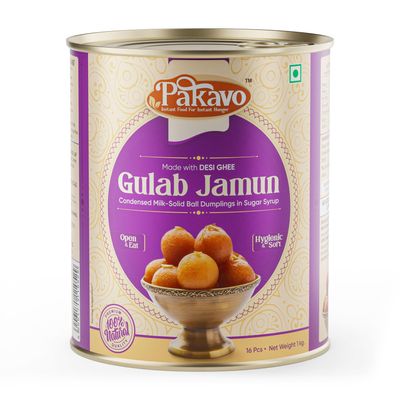 Pakavo Gulab Jamun Made with Desi Ghee - Open & Eat - 1 kg
