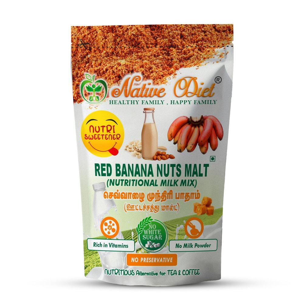 Native Diet Red Banana| Energy Booster For All Ages|Nutritional Milk Mixes|Vegan Friendly|Tasty & Healthy|Natural Sweetness|Stamina & Immunity Boost|All Natural Ingredients|Healthy Drink (250)