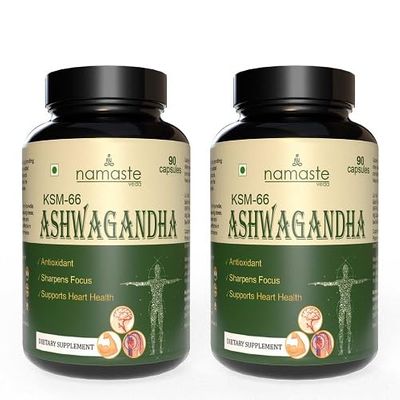 Ashwagandha KSM-66 | Support Stamina, Strength & Energy | Joint, Bone & Muscles | Antioxidant | Withania Somnifera | 180-Vegetarian Capsules