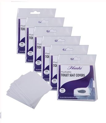 Hanki Flushable Paper Toilet Seat Covers to Use in Public Toilets and Restrooms Pack of 60 Sheets
