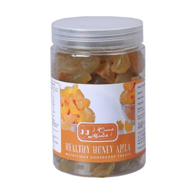 J J Crunch N Munch Honey Amla Candy Pack Of 2 Purely Honey Processed Sugar-free Dry Amla Candy Best For Eyes, Low-Calorie Dry Fruit Snack Natural Honey Sweetened Snack (250 Gm Each)