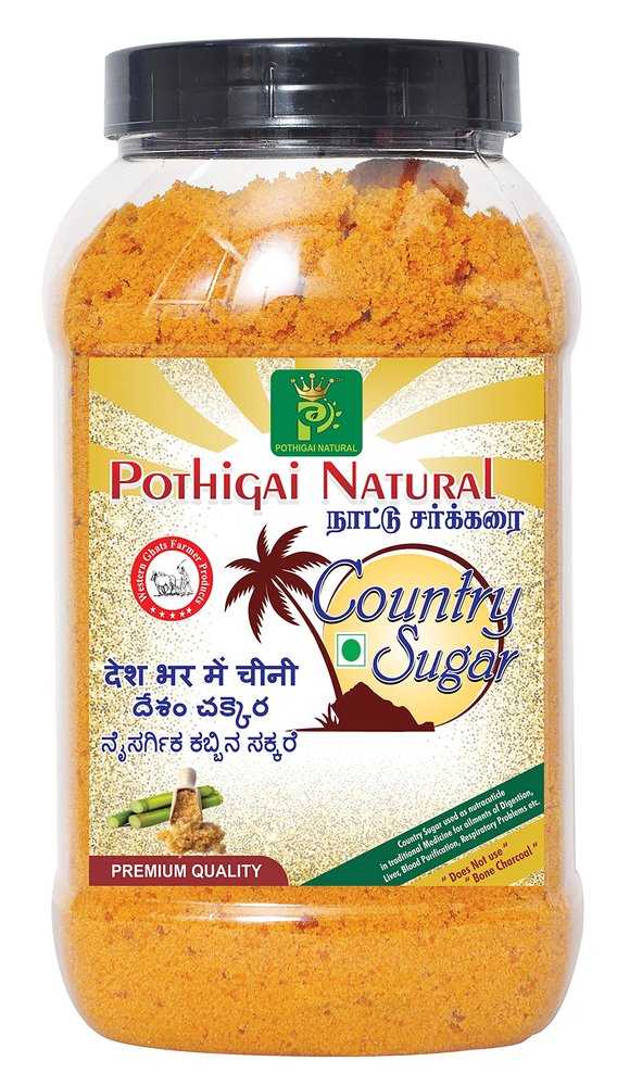 Pothigai Natural 1Kg Pure 100% Natural Country Sugar/Nattu Sakkarai/Jaggery powder (Pack of 1)