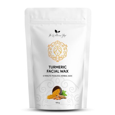 The Wellness Shop Women - Turmeric Facial Wax Powder For Leg | 5 Minute Painless Face Hair Removal Waxing Powder | Easy To Use At Home (100G) (Turmeric)