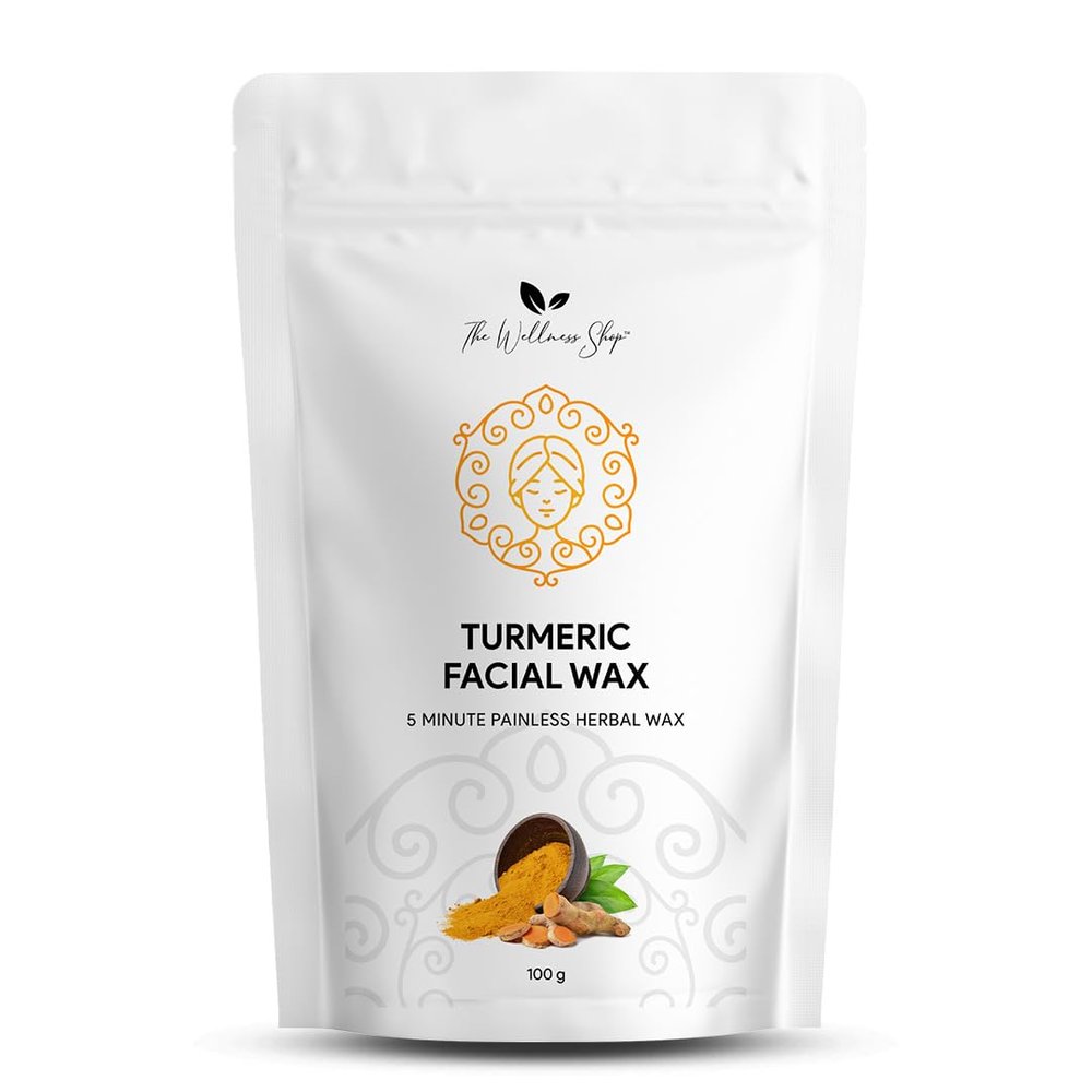The Wellness Shop Women - Turmeric Facial Wax Powder For Leg | 5 Minute Painless Face Hair Removal Waxing Powder | Easy To Use At Home (100G) (Turmeric)