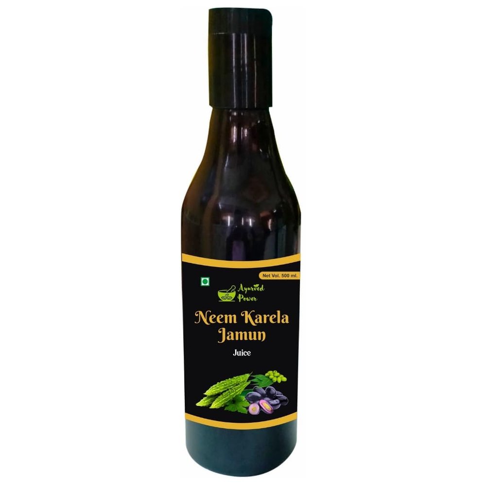 AYURVED POWER Jamun Neem Karela Juice -500ml | Helps Control Blood Sugar Level | Good for Metabolic & Digestive Health | Ayurvedic Health Juice For Diabetic Care- Pack of 2