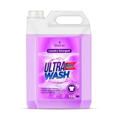 Shatras Ultra Wash Low Foam Laundry Liquid Detergent, For Top & Front Load Washing Machine Fabric Sanitising Germ Guard Daily Wash Laundry Detergent