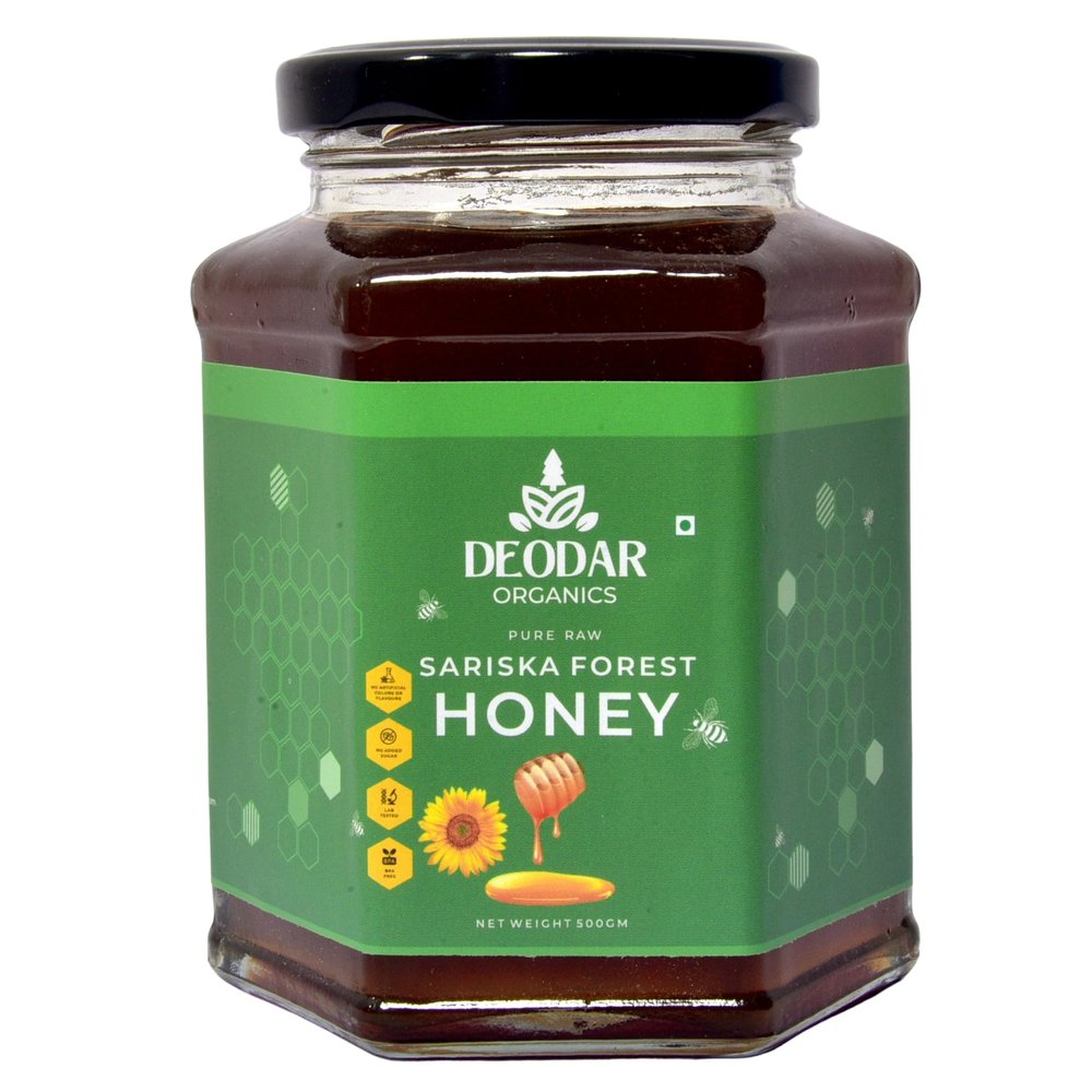 Deodar Organics' Wild Sariska Forest Natural & Raw Honey| Fresh Unprocessed & Unheated Original Honey| No Additives Or Preservatives| 100% Pure (250 GM)