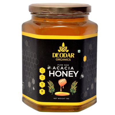 Deodar organics' Wild Acacia/Babool Forest Honey - 100% Pure | Raw | Natural | Fresh | Unprocessed | Unheated Original Honey (250 GM) (Pack of 1 Glass Jar)